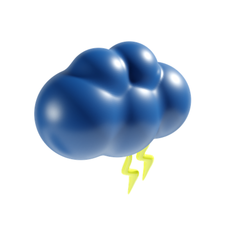 Trueno de nube  3D Icon