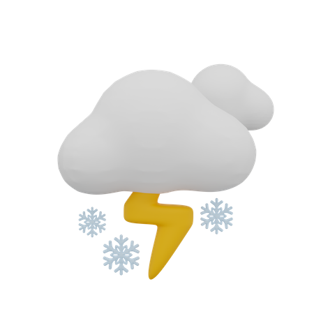Nube tormenta de nieve tormenta trueno nublado  3D Icon