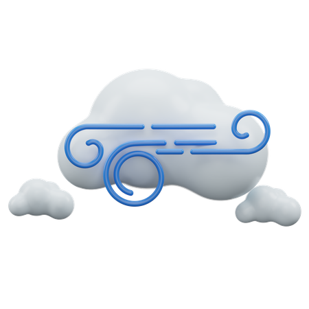 Nube ventosa  3D Icon