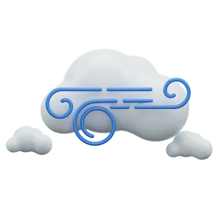 Nube ventosa  3D Icon