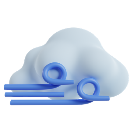 Nube ventosa  3D Icon