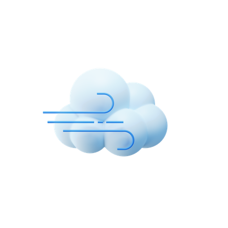 Nube Viento  3D Icon