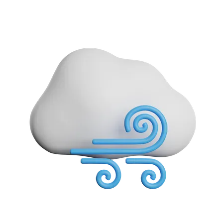 Nube Viento  3D Icon