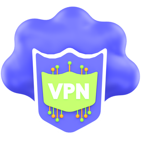 VPN en la nube  3D Icon