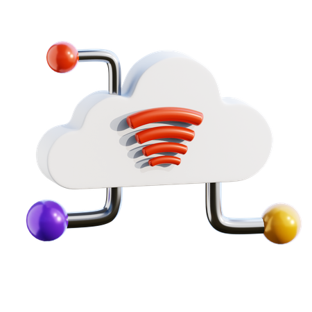 Wifi en la nube  3D Icon