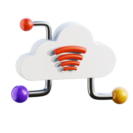 Wifi en la nube  3D Icon