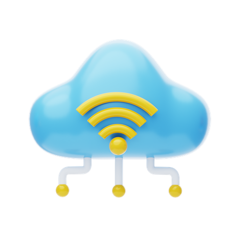 Wifi en la nube  3D Icon