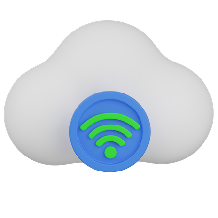 Wifi en la nube  3D Icon