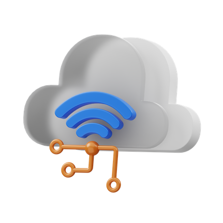 Wifi en la nube  3D Icon