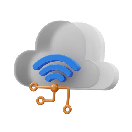 Wifi en la nube  3D Icon