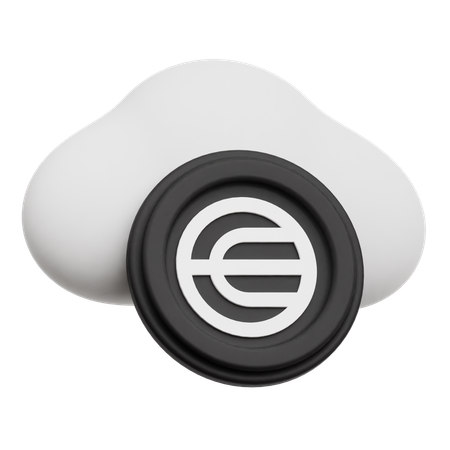 Moneda mundial en la nube  3D Icon