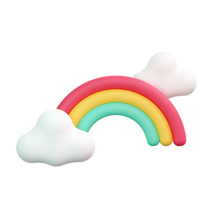 Nube y arcoiris  3D Icon