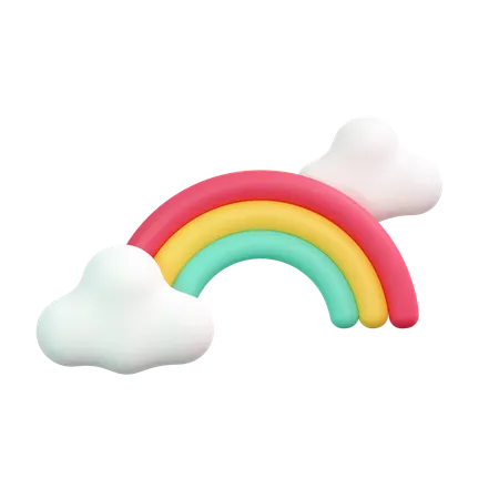 Nube y arcoiris  3D Icon