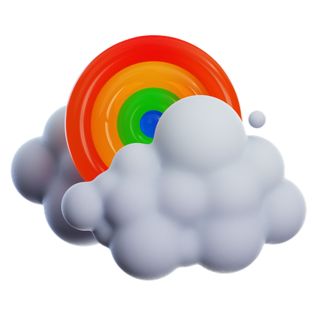 Nube y arcoiris  3D Icon