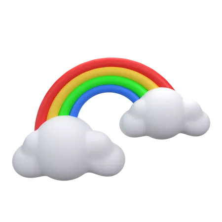 Nube y arcoiris  3D Icon