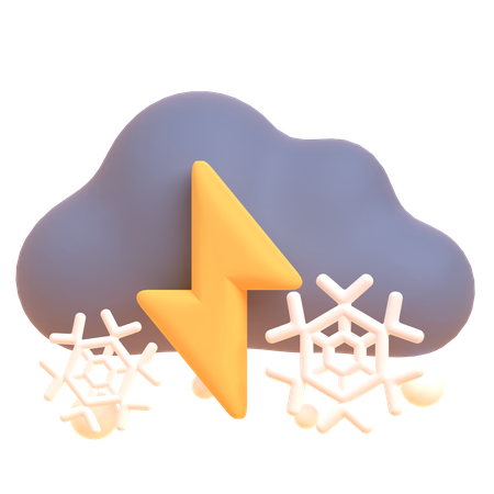 Nube y copos de nieve  3D Illustration