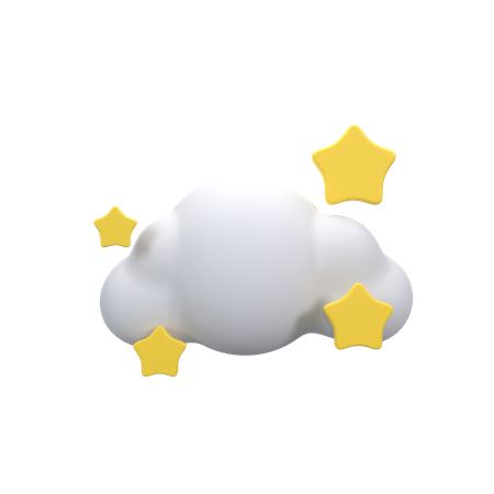 Nube y estrellas  3D Icon