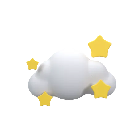 Nube y estrellas  3D Icon