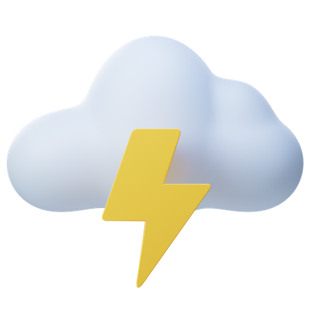 Nube y trueno  3D Icon