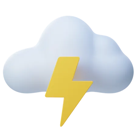 Nube y trueno  3D Icon