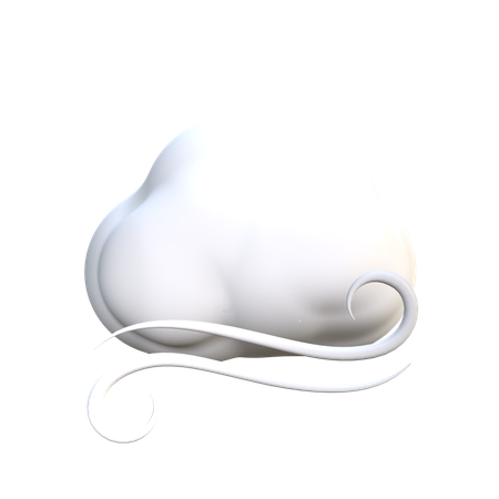 Nube y viento  3D Icon