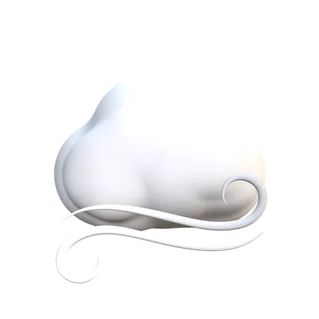 Nube y viento  3D Icon