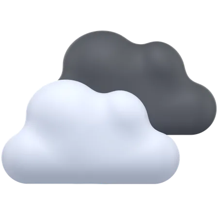 Nubes claras y oscuras  3D Icon