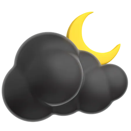 Nubes negras en la noche  3D Icon