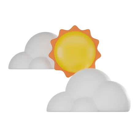 Dia Soleado Bajo Cielo Nublado Ideal Para Transmitir Condiciones Atmosfericas Y Paisajes Escenicos Ilustracion De Renderizado 3 D 3D Icon
