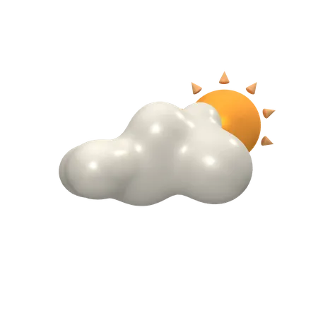Nublado com sol  3D Icon