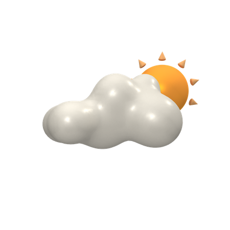 Nublado con sol  3D Icon