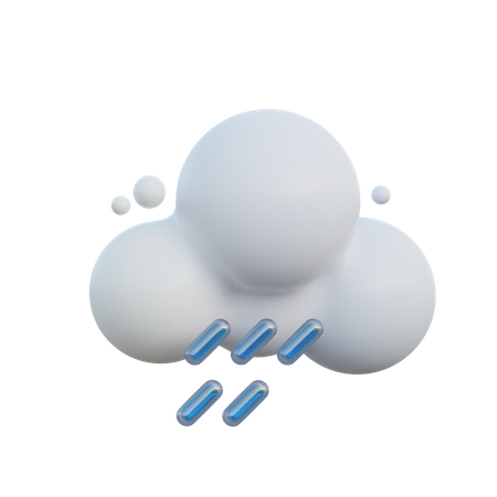 Nublado e chuvoso  3D Icon