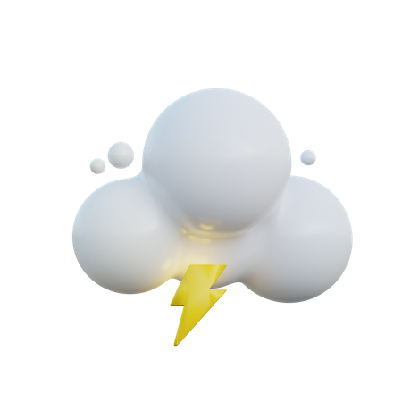Nublado e trovão  3D Icon