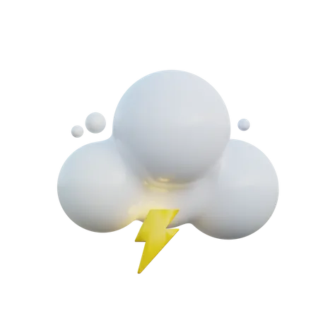 Nublado e trovão  3D Icon