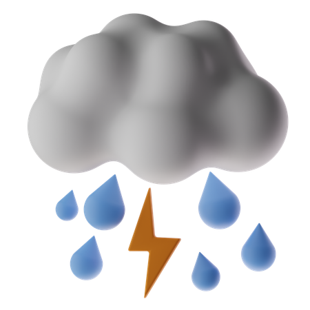 Lluvia nublada  3D Icon