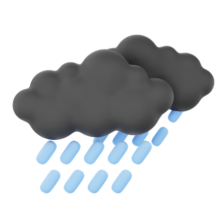 Nublado lluvia intensa  3D Icon