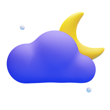Medianoche nublada  3D Icon