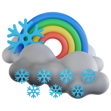 Nevadas nubladas con arcoiris  3D Icon