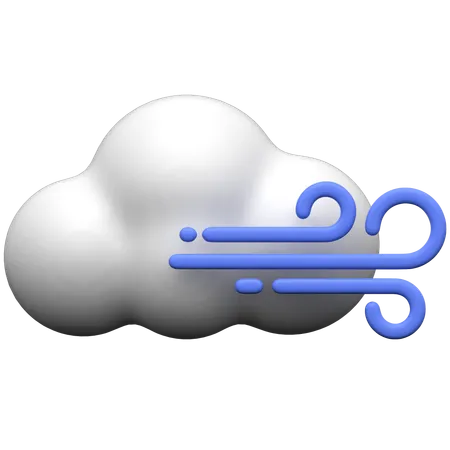 Nublado ventoso  3D Icon