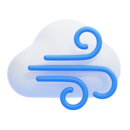 Nublado ventoso  3D Icon