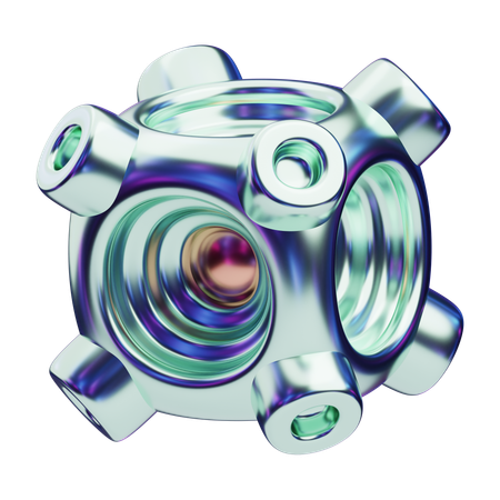 Núcleo cósmico abstracto cromático nexo  3D Icon