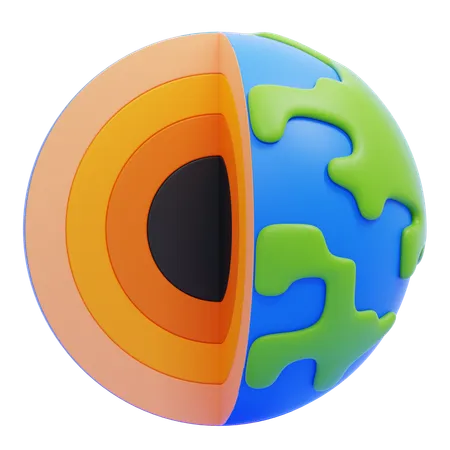 Núcleo da terra  3D Icon