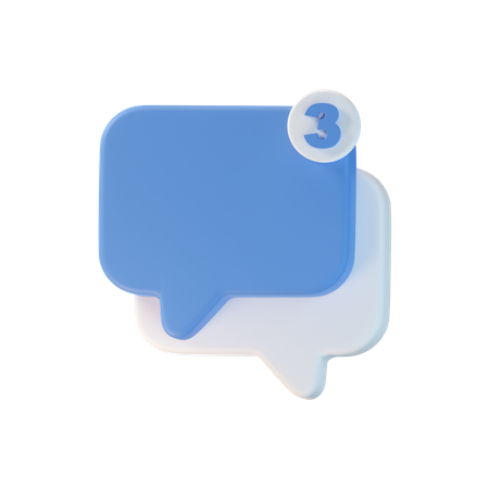 Nueva notificación de chat  3D Icon