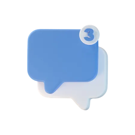 Nueva notificación de chat  3D Icon