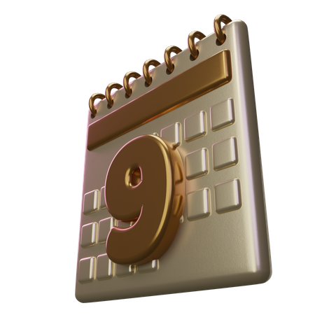 Nueve calendario  3D Icon