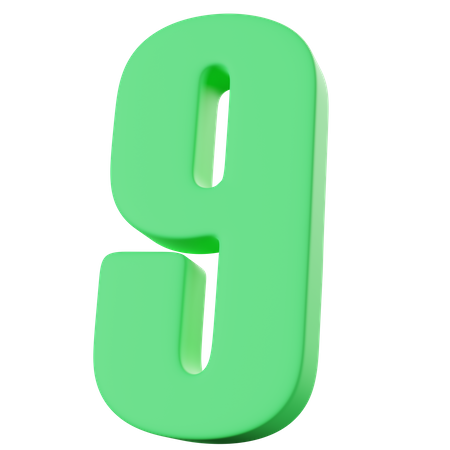 Nueve numero  3D Icon