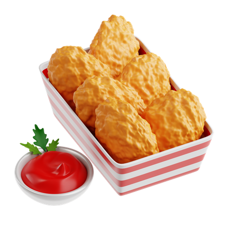 Nugget de poulet  3D Icon