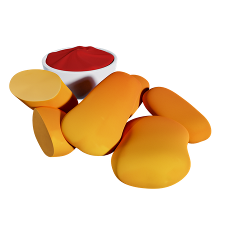 Nugget de pollo  3D Illustration