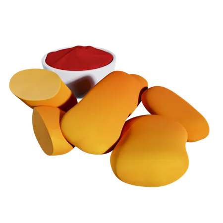 Nugget de pollo  3D Illustration