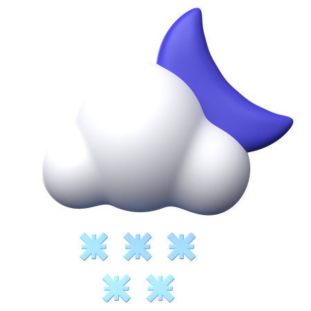 Nuit avec de la neige  3D Icon